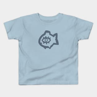 Naive art of a fish with big eye in grey ink Kids T-Shirt